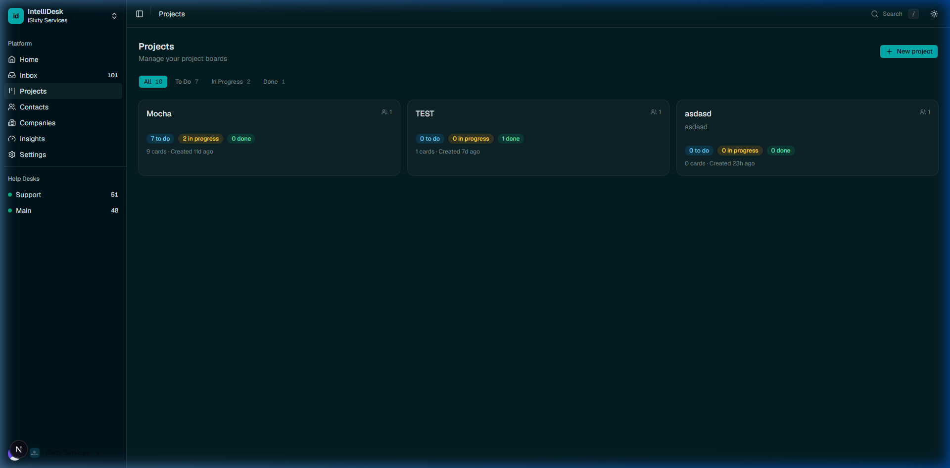 Project Boards Kanban Interface